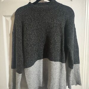 Michael Kors Charcoal and Light Gray Turtleneck Sweater
